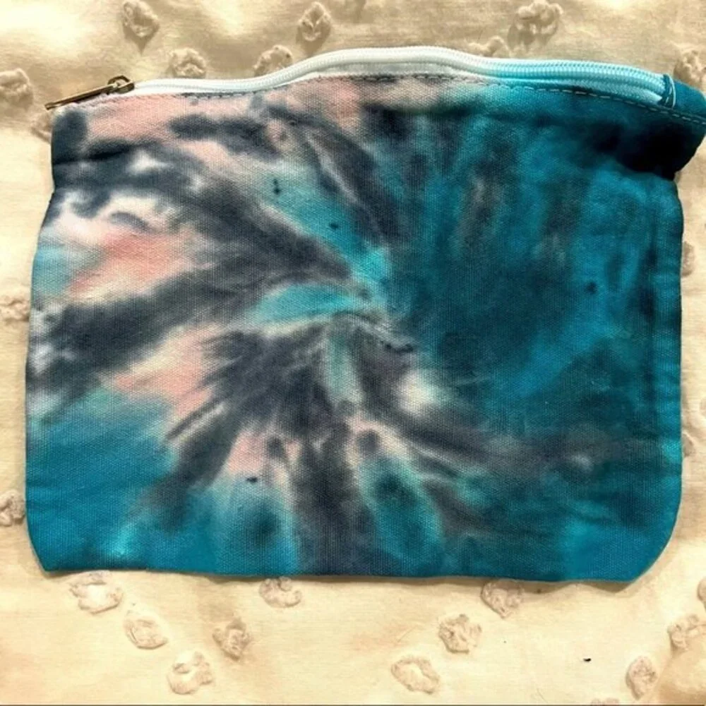 NEW Tie Dye Cotton Canvas Makeup Jewelry Bag with Zipper